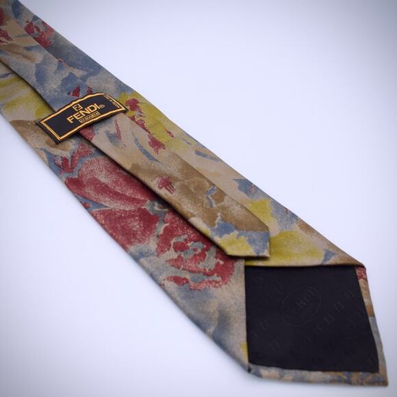Vintage Fendi 100% Silk Tie - Abstract Pattern (59 inches) - Picture 5 of 5